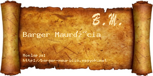Barger Maurícia névjegykártya
